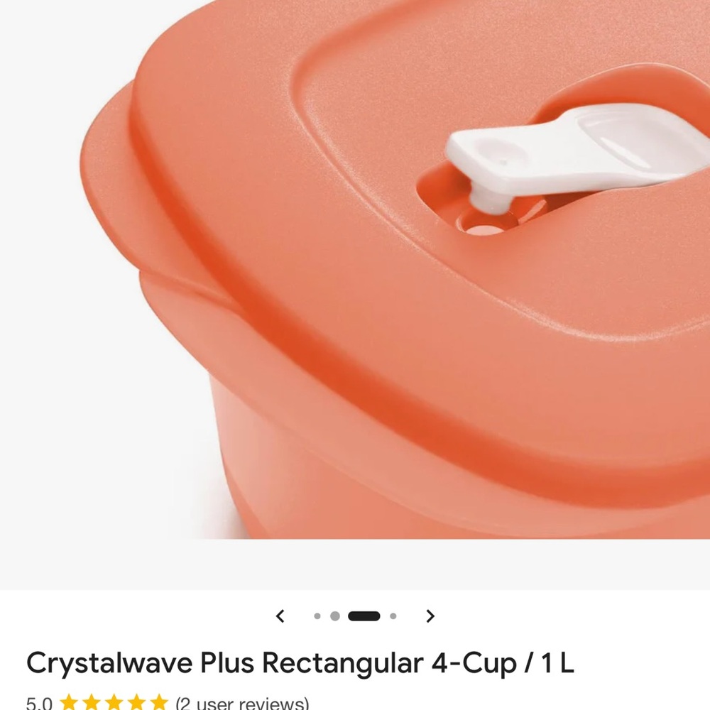 Tupperware Coral Rectangular Container - Picture 4 of 4